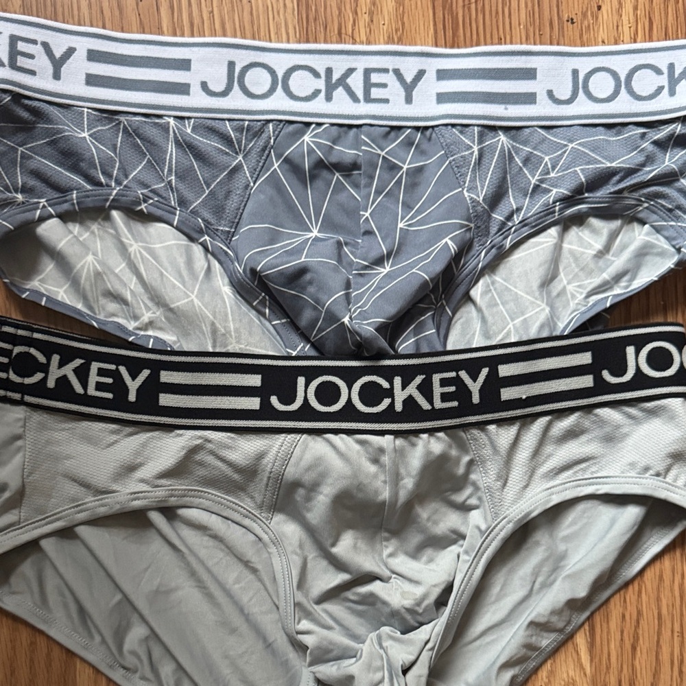 Jockey Men's Geometric Gray and Classic Black Briefs